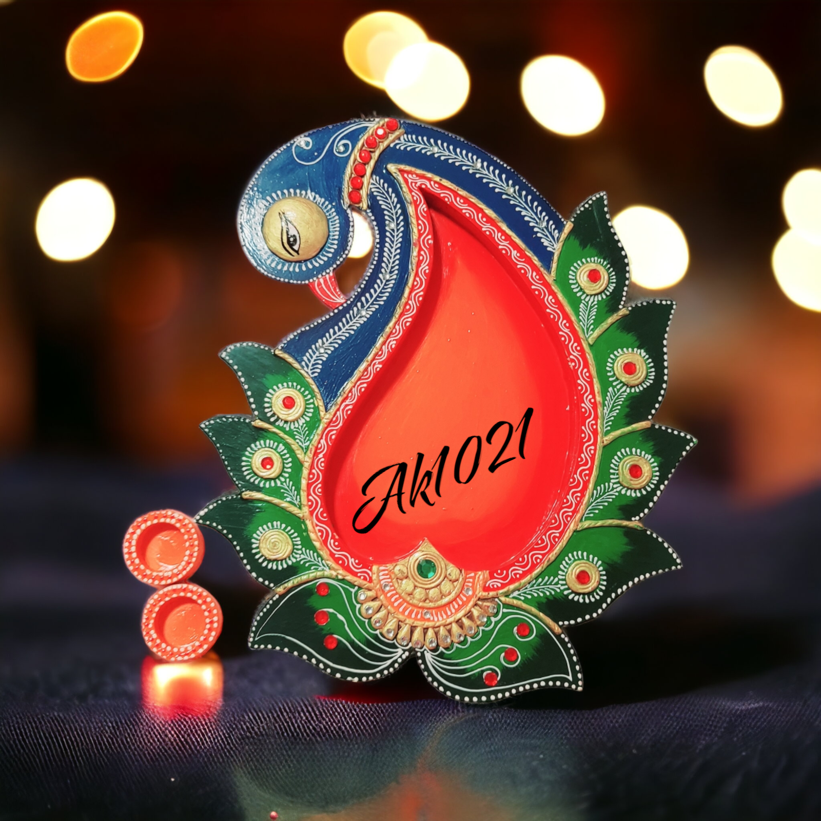 PEACOCK CARRY SHAPE POOJA THALI